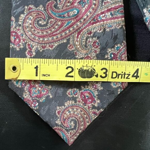 Men’s Camden Court Tie – Charcoal Gray background with a Paisley Design - Picture 3 of 4